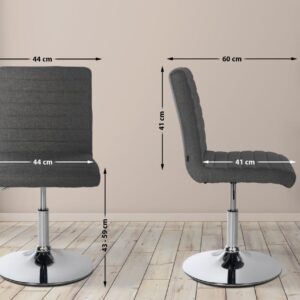 2er Set Esszimmerstuhl Elvas Stoff dunkelgrau