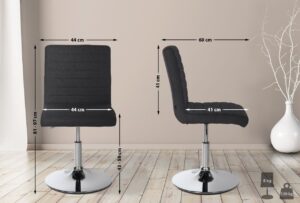 2er Set Esszimmerstuhl Elvas Stoff schwarz