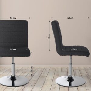 2er Set Esszimmerstuhl Elvas Stoff schwarz