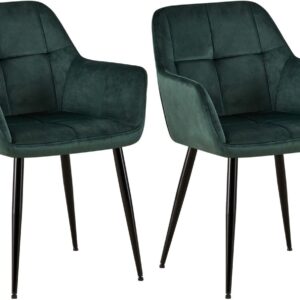 2er Set Esszimmerstuhl Emia Samt grün
