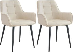 2er Set Esszimmerstuhl Ferndale Samt creme