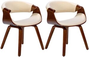 2er Set Esszimmerstuhl Foley Stoff walnusscreme