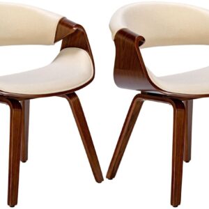 2er Set Esszimmerstuhl Foley Stoff walnuss/creme