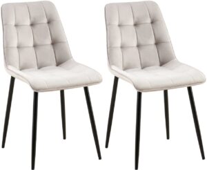 2er Set Esszimmerstuhl Gifford Samt grau