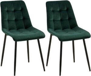 2er Set Esszimmerstuhl Gifford Samt gruen