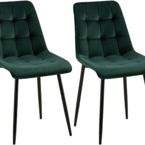 2er Set Esszimmerstuhl Gifford Samt grün