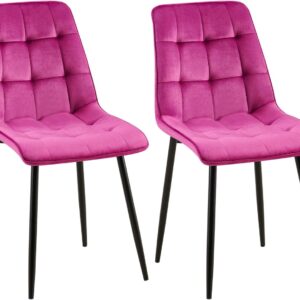 2er Set Esszimmerstuhl Gifford Samt lila
