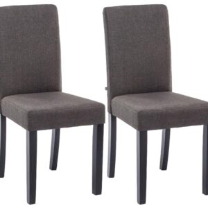2er Set Esszimmerstuhl Ina Stoff schwarz dunkelgrau