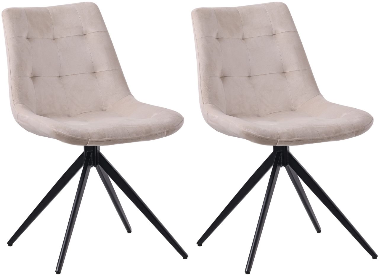 2er Set Esszimmerstuhl Merna Samt creme 1 2er Set Esszimmerstuhl Merna Samt creme