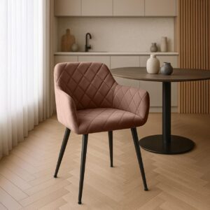 2er Set Esszimmerstuhl Monett Samt B braun