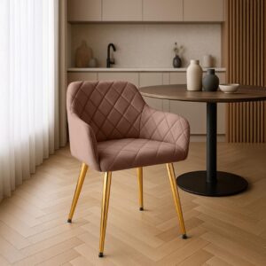 2er Set Esszimmerstuhl Monett Samt G braun