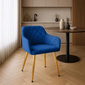 2er Set Esszimmerstuhl Monett Samt G dunkelblau