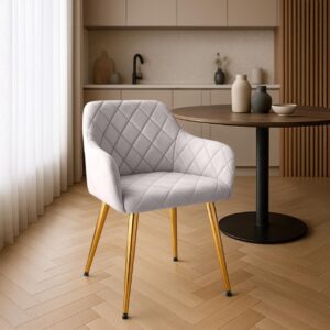 2er Set Esszimmerstuhl Monett Samt G grau