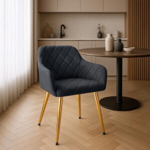 2er Set Esszimmerstuhl Monett Samt G schwarz