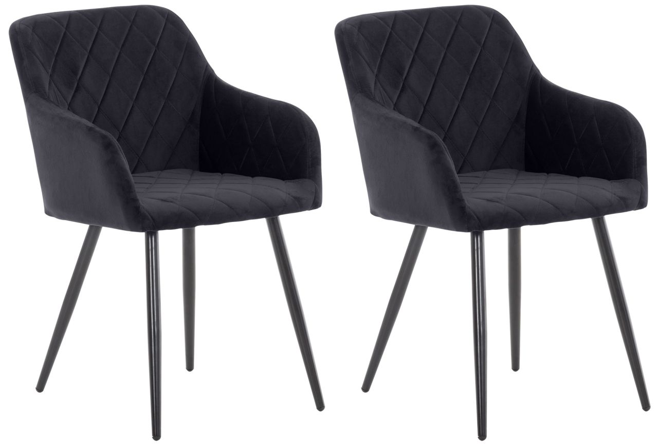 2er Set Esszimmerstuhl Shila Samt schwarz 1 2er Set Esszimmerstuhl Shila Samt schwarz