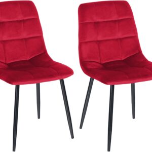 2er Set Esszimmerstuhl Tilde Samt rot