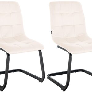 2er Set Esszimmerstuhl Vermont Samt creme
