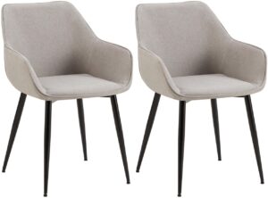 2er Set Esszimmerstuhl Vessa Stoff hellgrau