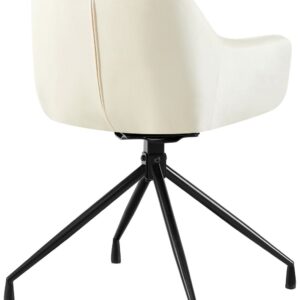 2er Set Esszimmerstuhl Welby Samt creme