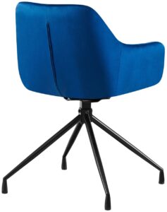 2er Set Esszimmerstuhl Welby Samt dunkelblau