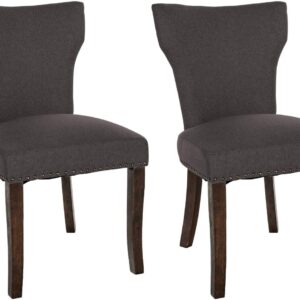 2er Set Esszimmerstuhl Zadar Stoff antik-dunkel dunkelgrau