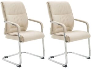 2er Set Freischwinger XXL Anubis Stoff creme