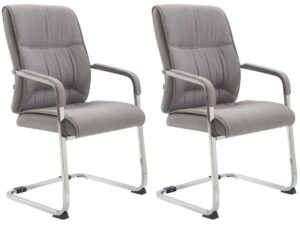 2er Set Freischwinger XXL Anubis Stoff grau