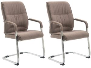 2er Set Freischwinger XXL Anubis Stoff taupe