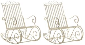2er Set Schaukelstuehle Smilla antik creme