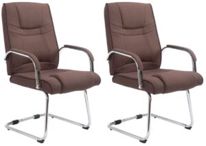 2er Set Stuehle Attila Stoff braun