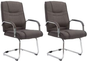 2er Set Stuehle Attila Stoff dunkelgrau