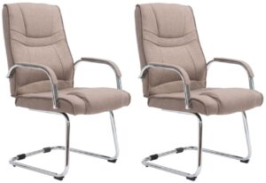 2er Set Stuehle Attila Stoff taupe