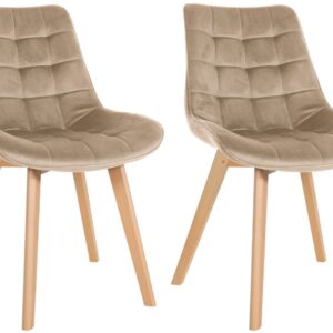 2er Set Stühle Brook Samt braun