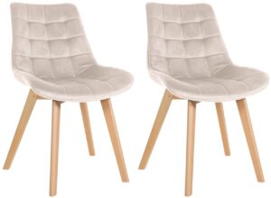 2er Set Stuehle Brook Samt creme