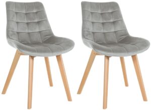 2er Set Stuehle Brook Samt grau