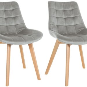 2er Set Stühle Brook Samt grau