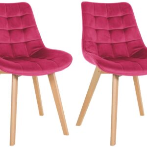 2er Set Stühle Brook Samt rot