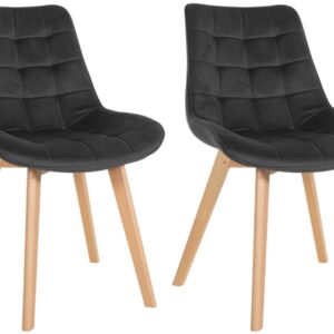 2er Set Stühle Brook Samt schwarz