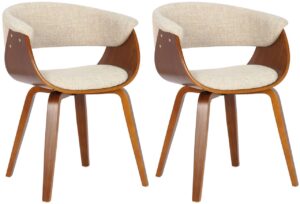2er Set Stuehle Bruce Stoff walnusscreme