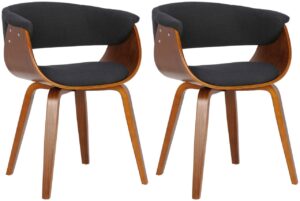 2er Set Stuehle Bruce Stoff walnussschwarz