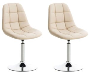 2er Set Stuehle Emil Kunstleder creme