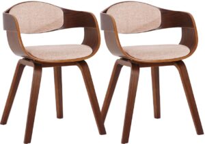 2er Set Stuehle Kingston Stoff walnusscreme