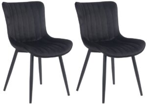 2er Set Stuehle Largo Samt schwarz