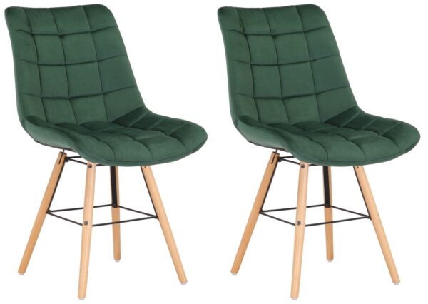 2er Set Stühle Leni Samt grün
