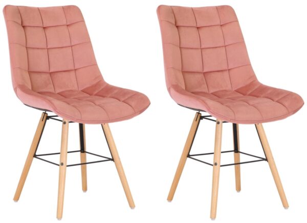 2er Set Stühle Leni Samt pink