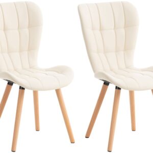 2er Set Stuhl Elda Kunstleder creme