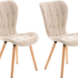 2er Set Stuhl Elda Stoff creme