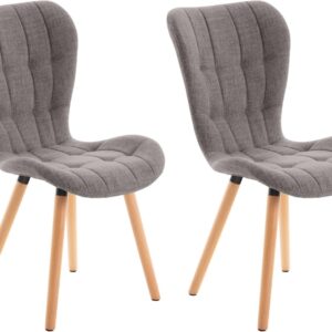 2er Set Stuhl Elda Stoff hellgrau