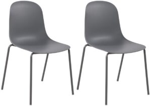 2er Set Stuhl Hardin dunkelgrau