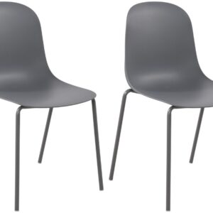 2er Set Stuhl Hardin dunkelgrau